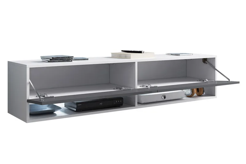 Brya TV-bänk 140 cm LED-belysning - Beige/Vit/RGB LED - Products - Möbler - TV- & Mediamöbler - TV bänk & mediabänk