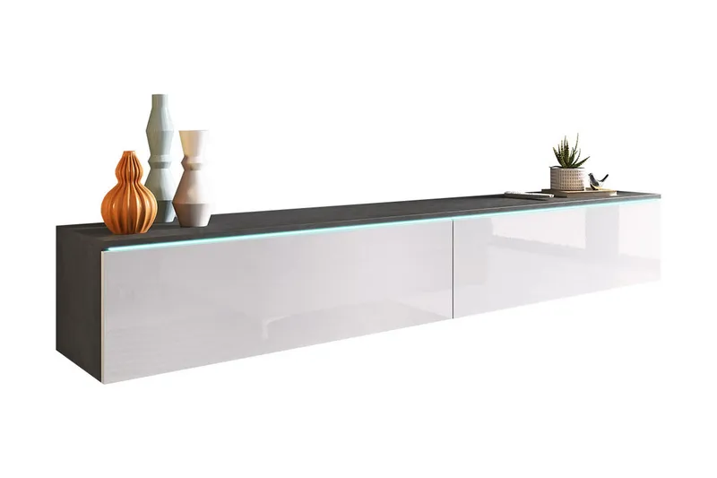 Cuguen Tv-skåp 180 cm Vit LED, Vit