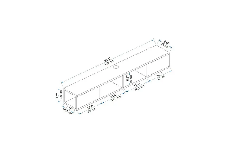 Faval Tv-bänk 140 cm - Valnöt/Antracit - Products - Möbler - TV- & Mediam öbler - TV bänk & mediabänk