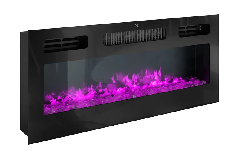 Glenndale Tv bänk med Förvaring + LED kamin + Belysning 190 - Svart - Products - Möbler - TV- & Mediamöbler - TV bänk & mediabänk