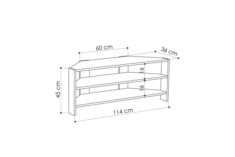 Homitis Tv-bänk 114 cm - Brun - Products - Möbler - TV- & Mediamöbler - TV bänk & mediabänk