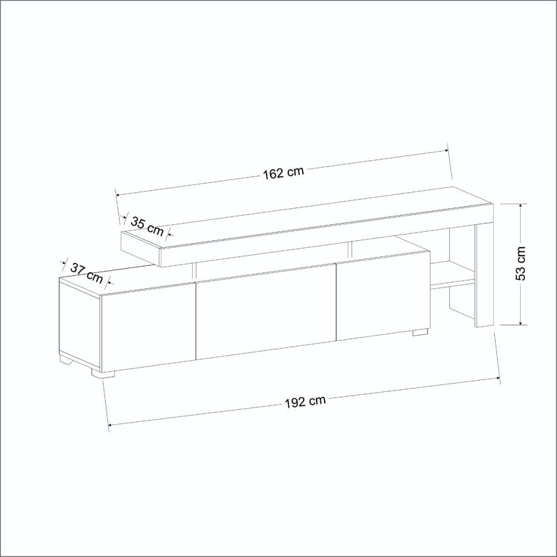 Jurukovo TV-bänk 192x53x37 cm - Travertin, valnöt - Products - Möbler - TV- & Mediamöbler - TV bänk & mediabänk