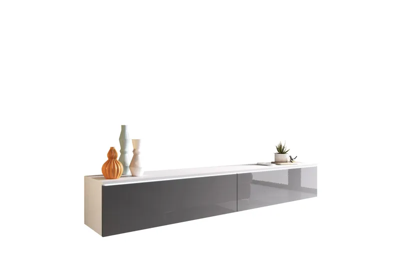Kanak Tv-bänk 180 cm, Vit/Grå