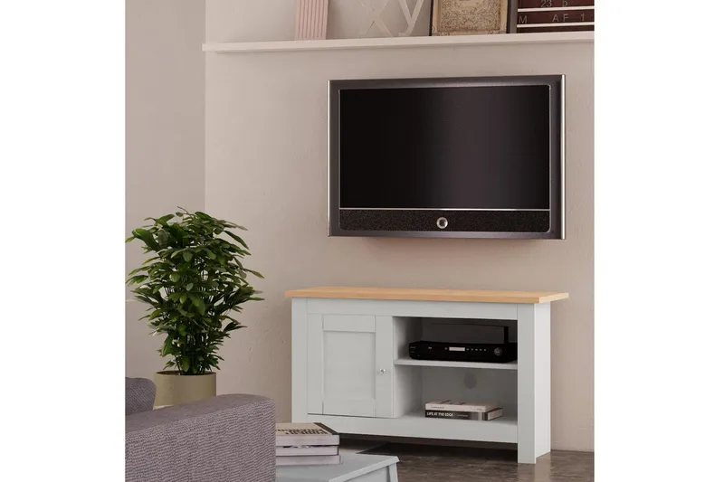 Lowboard Emerald 95x39x58 cm, Natur/Grå - 95x39x58 cm, Natur/Grå - Products - Möbler - TV- & Mediamöbler - TV bänk & mediabänk