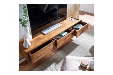 Lowboard Wohnling Massivt trä hängande med 3 lådor lantlig stil - Products - Möbler - TV- & Mediamöbler - TV-hylla