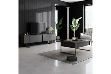 Luxe Tv-bänk 180x50 cm Svart/Guld - Hanah Home - Products - Möbler - TV- & Mediamöbler - TV bänk & mediabänk