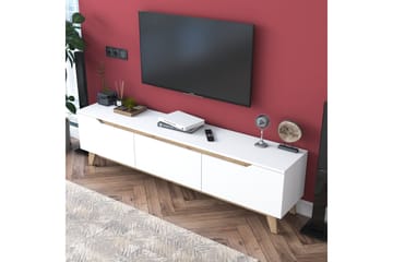 Lychester Tv-bänk 180x35 cm Vit/Brun - Hanah Home - Products - Möbler - TV- & Mediamöbler - TV bänk & mediabänk