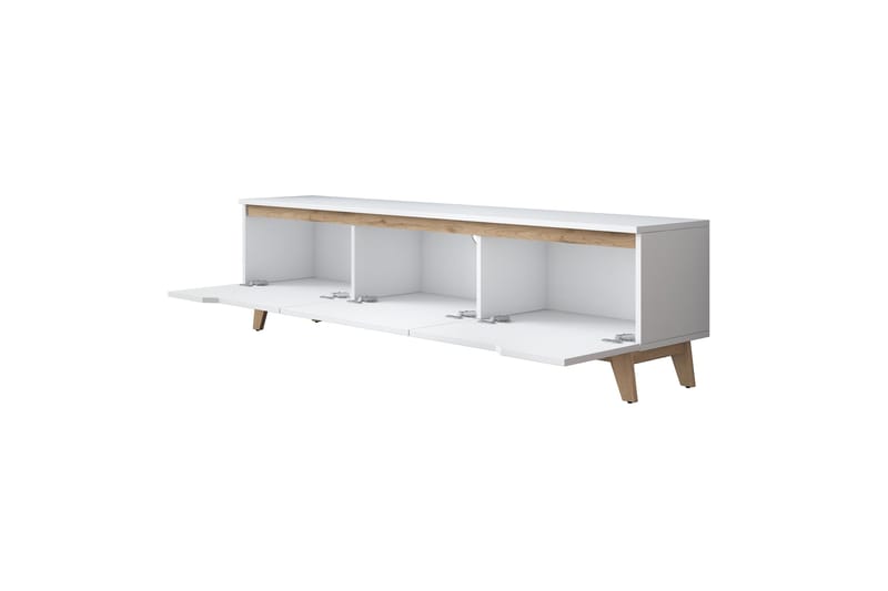 Lychester Tv-bänk 180x35 cm Vit/Brun - Hanah Home - Products - Möbler - TV- & Mediamöbler - TV bänk & mediabänk