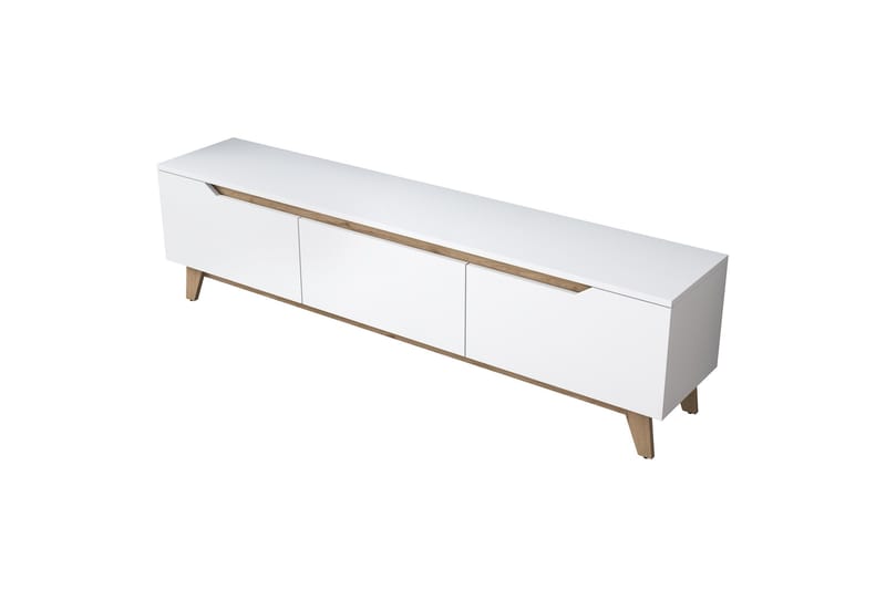 Lychester Tv-bänk 180x35 cm Vit/Brun - Hanah Home - Products - Möbler - TV- & Mediamöbler - TV bänk & mediabänk