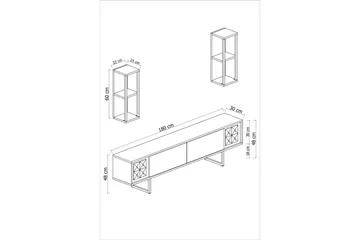 Manchan Tv-möbelset 180 cm - Valnöt/Svart - Products - Möbler - TV- & Mediamöbler - TV bänk & mediabänk