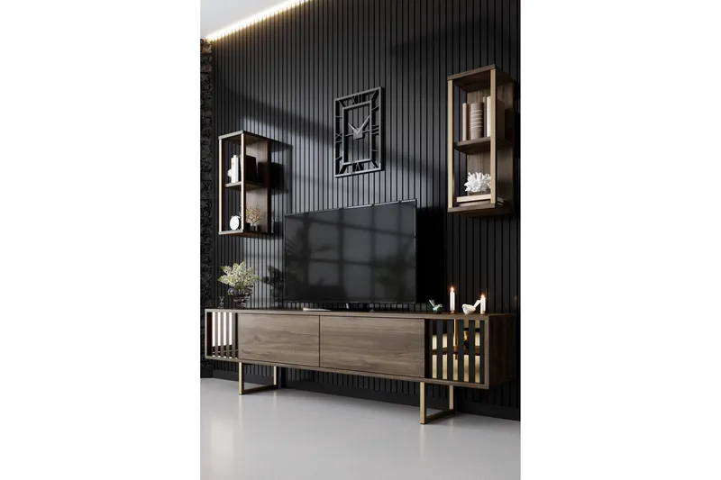 Masatomo Tv-bänk 180 cm - Valnöt/Svart - Products - Möbler - TV- & Mediamöbler - TV bänk & mediabänk