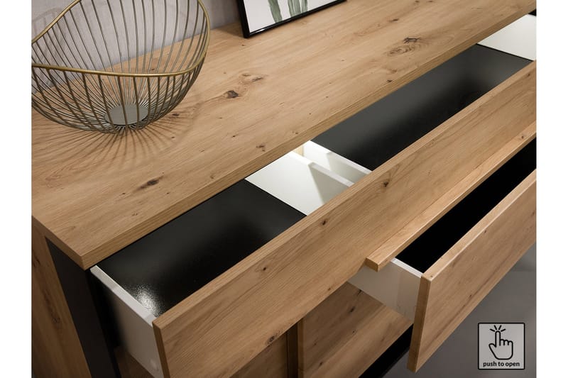 Quant 41x155 cm - Ek/Svart - Products - Möbler - TV- & Mediamöbler - TV bänk & mediabänk