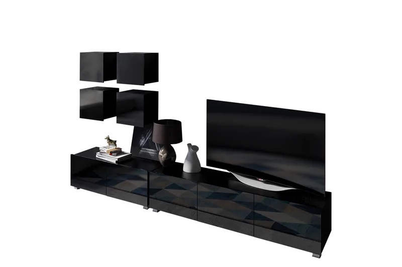 Tessan Tv-möbelset, Svart