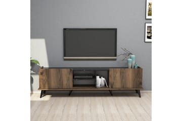 Tv-bänk & mediabänk Challur Tv-bänk 180 cm Valnöt,Svart - Products - Möbler - TV- & Mediamöbler - TV bänk & mediabänk