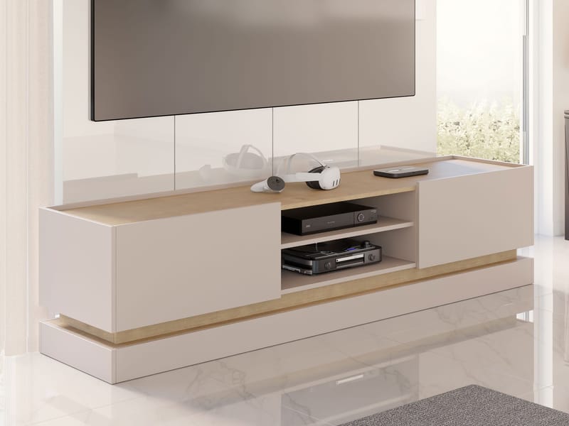 Zelric Tv-bänk 200 cm - Beige - Products - Möbler - TV- & Mediamöbler - TV bänk & mediabänk