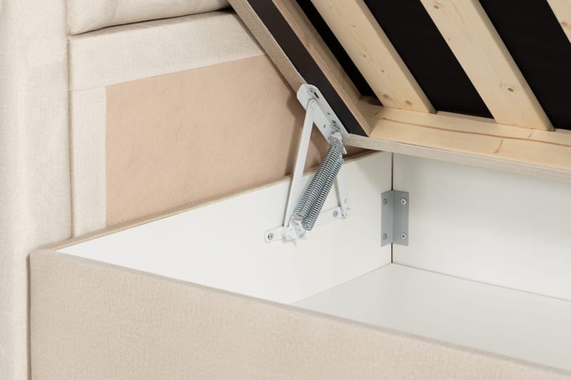 Alessia Komplett Sängpaket med Förvaring LED-belysning 160x200 cm - Biege - Products - Möbler - Säng - Säng med förvaring