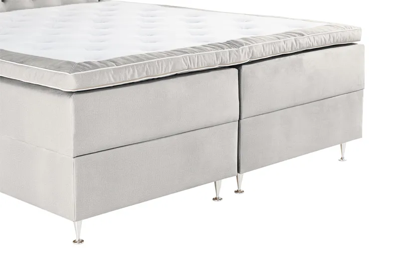 Alessia Komplett Sängpaket med Förvaring LED-belysning 180x200 cm - Grå / Ljusgrå - Products - Möbler - Säng - Säng med förvaring