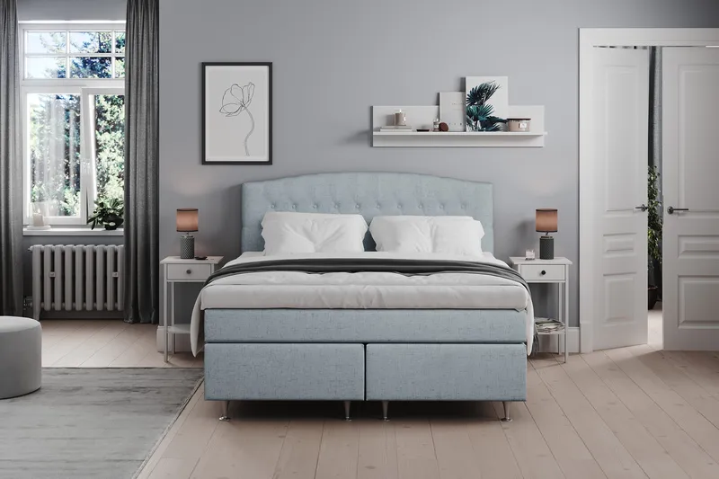 Belda Kontinentalsäng 180x200Medium - Ljusblå - Products - Möbler - Säng - Kontinentalsäng