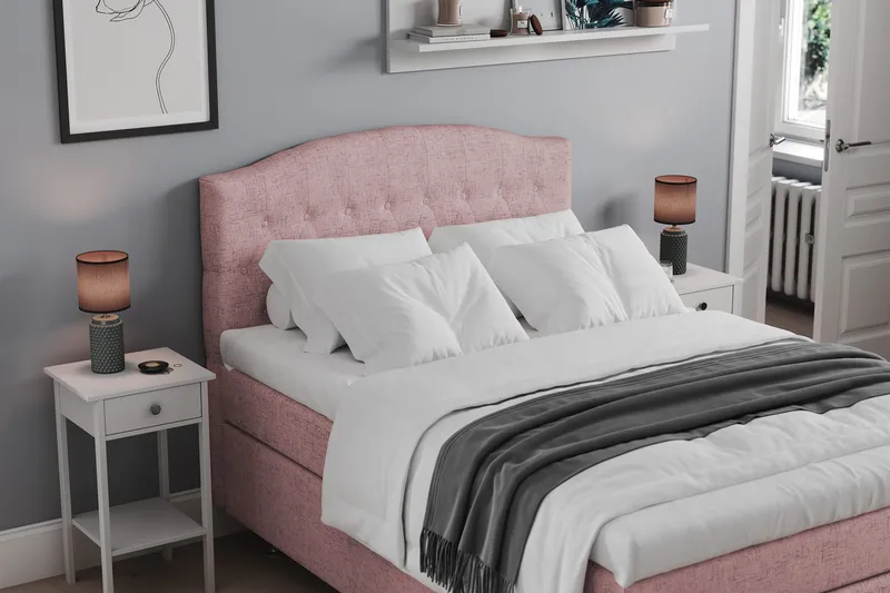 Belda Sängpaket 140x200 Medium - Rosa - Products - Möbler - Säng - Kontinentalsäng