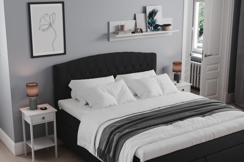 Belda Sängpaket 160x200 Fast/Medium - Svart - Products - Möbler - Säng - Kontinentalsäng