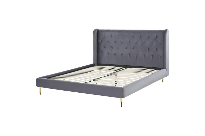Bernie Sängram 140x200 cm, Grå/Guld