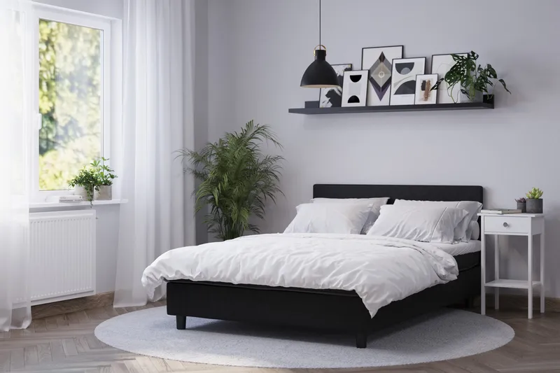 Billingen Kontinentalsäng 90x200 cm - Svart - Products - Möbler - Säng - Kontinentalsäng