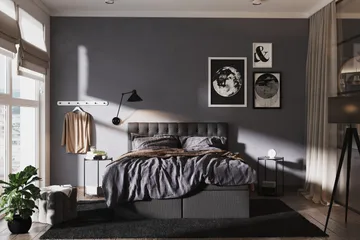 Boxy Komplett Sängpaket Box Bed 160x200 cm - Svart/Grå - Products - Möbler - Säng - Säng med förvaring