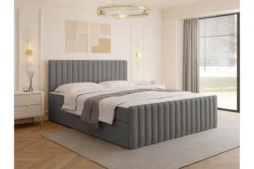 Calrosor Sängpaket Kontinentalsäng med Förvaring 140x200 cm - Grå - Products - Möbler - Säng - Komplett sängpaket