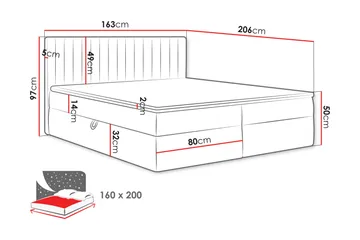 Calrosor Sängpaket Kontinentalsäng med Förvaring 160x200 cm - Svart - Products - Möbler - Säng - Komplett sängpaket