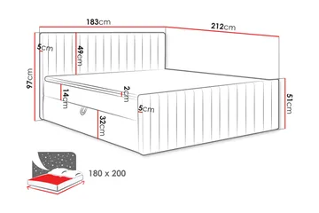 Calrosor Sängpaket Kontinentalsäng med Förvaring 180x200 cm - Grå - Products - Möbler - Säng - Komplett sängpaket