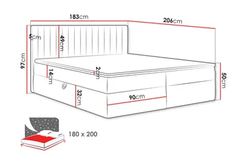 Calrosor Sängpaket Kontinentalsäng med Förvaring 180x200 cm - Grön - Products - Möbler - Säng - Komplett sängpaket
