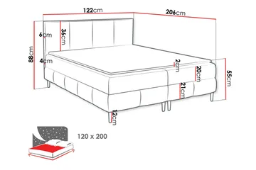 Celestine Förvaringssäng 120x200 cm - Vit - Products - Möbler - Säng - Komplett sängpaket