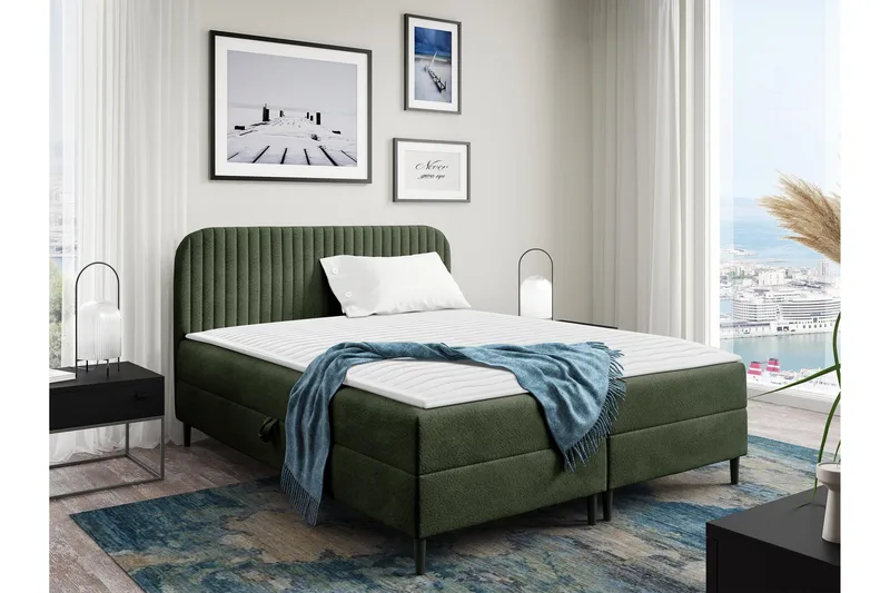 Celestine Förvaringssäng 140x200 cm, Grön