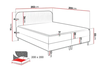 Celestine Förvaringssäng 200x200 cm - Svart - Products - Möbler - Säng - Komplett sängpaket