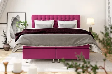Celine Kontinentalsäng 180x200cm - Rosa/Sammet - Products - Möbler - Säng - Kontinentalsäng