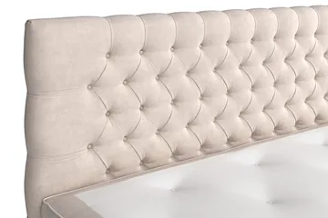 Celine Kontinentalsäng 210x210cm - Beige/Sammet - Products - Möbler - Säng - Kontinentalsäng