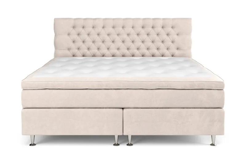 Celine Kontinentalsäng 210x210cm - Beige/Sammet - Products - Möbler - Säng - Kontinentalsäng