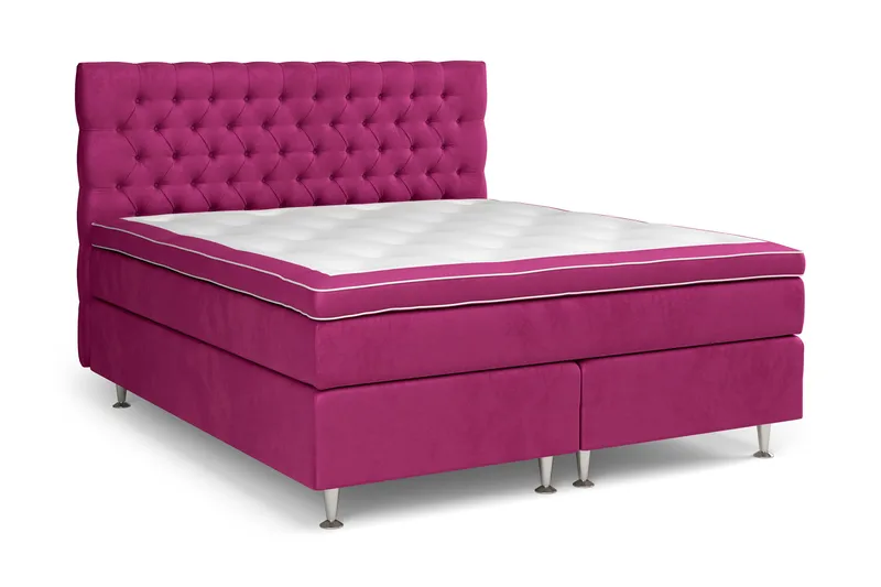 Celine Sängpaket 160x200cm - Rosa/Sammet - Products - Möbler - Säng - Kontinentalsäng