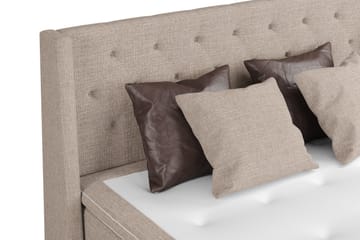 Cuba Sängpaket 210x210 med Två Bruna Två Beiga Kuddar - (+Fler val) Beige/Brun - Products - Möbler - Säng - Kontinentalsäng