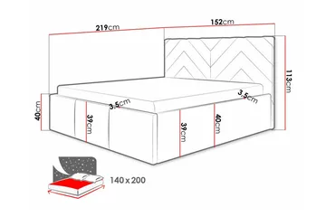 Derry Sängram 140x200 cm - Products - Möbler - Säng - Sängram & sängstomme