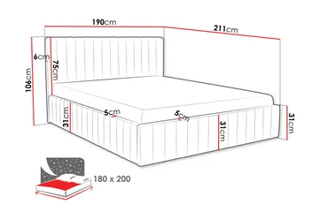 Desio Förvaringssäng 180x200 cm - Beige/Grå - Products - Möbler - Säng - Säng med förvaring