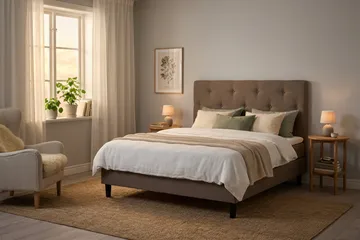 Dream Komplett Sängpaket 180x200 cm Assymetriska knappar - Brun - Products - Möbler - Säng - Kontinentalsäng