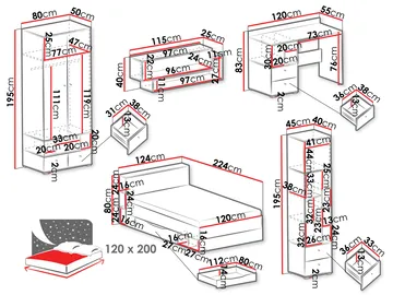 Edson Möbelset för Sovrum - Products - Möbler - Säng - Möbelset för sovrum