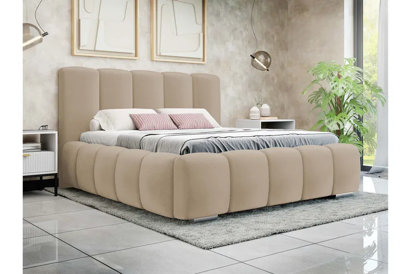 Gioia Förvaringssäng 140x200 cm - Beige - Products - Möbler - Säng - Säng med förvaring