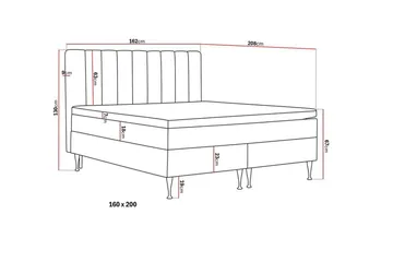 Hilton High Komplett Sängpaket 160x200 cm - Mörkgrå - Products - Möbler - Säng - Kontinentalsäng