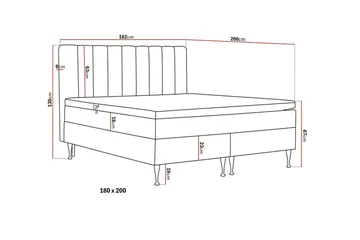 Hilton High Komplett Sängpaket 180x200 cm - Grå - Products - Möbler - Säng - Kontinentalsäng
