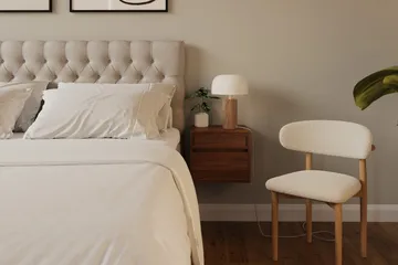 Hilton Lyx Komplett Sängpaket 160x200 cm Kontinentalsäng med knappad sänggavel - Beige - Products - Möbler - Säng - Kontinentalsäng