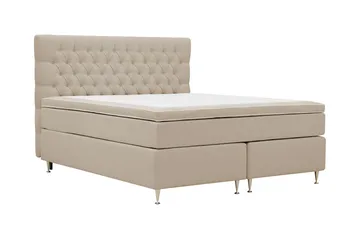 Hilton Lyx Komplett Sängpaket 160x200 cm Kontinentalsäng med knappad sänggavel - Beige - Products - Möbler - Säng - Kontinentalsäng