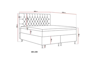 Hilton Lyx Komplett Sängpaket 160x200 cm Kontinentalsäng med knappad sänggavel i sammet - Olivgrön / Sammet - Products - Möbler - Säng - Kontinentalsäng