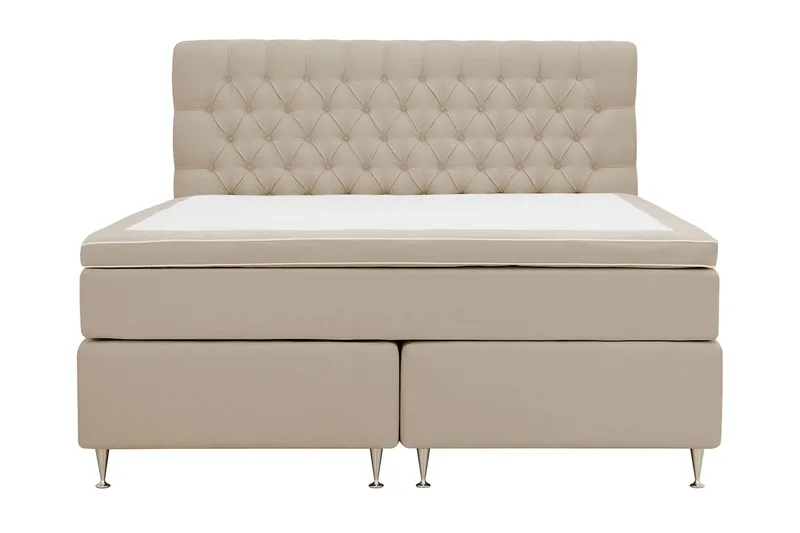 Hilton Lyx Komplett Sängpaket 180x200 cm Kontinentalsäng med knappad sänggavel - Beige - Products - Möbler - Säng - Kontinentalsäng